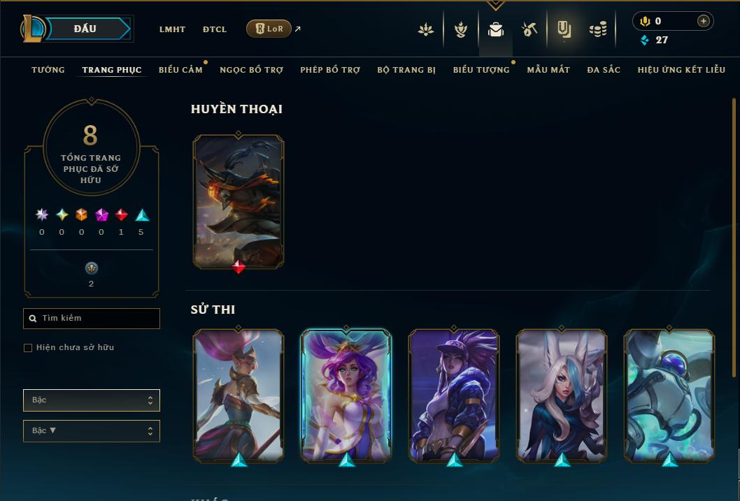 Acc Liên Minh Huyền Thoại/Đấu Trường Chân lý mã số 9071