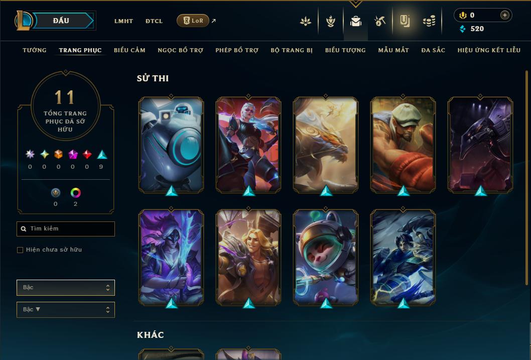 Acc Liên Minh Huyền Thoại/Đấu Trường Chân lý mã số 9084