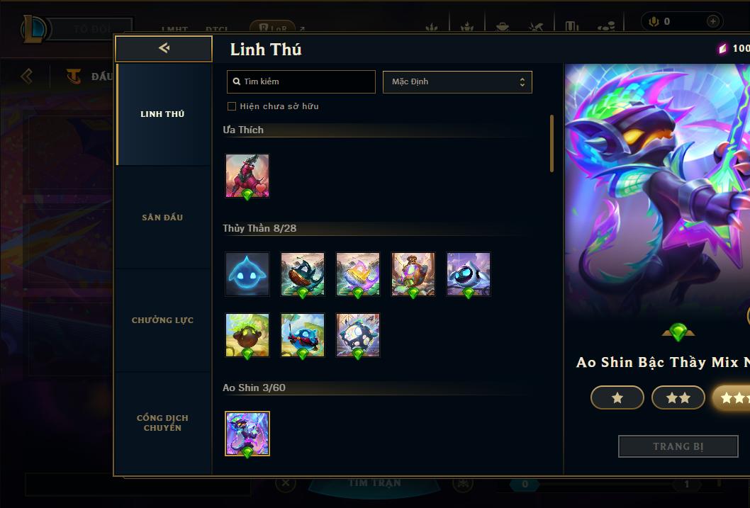 Acc Liên Minh Huyền Thoại/Đấu Trường Chân lý mã số 9085