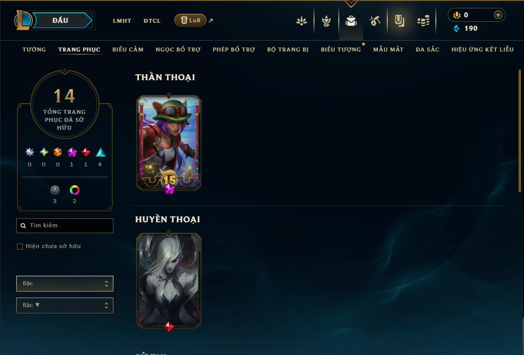 Acc Liên Minh Huyền Thoại/Đấu Trường Chân lý mã số 9098