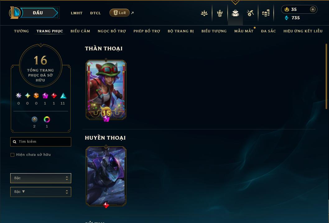 Acc Liên Minh Huyền Thoại/Đấu Trường Chân lý mã số 9106