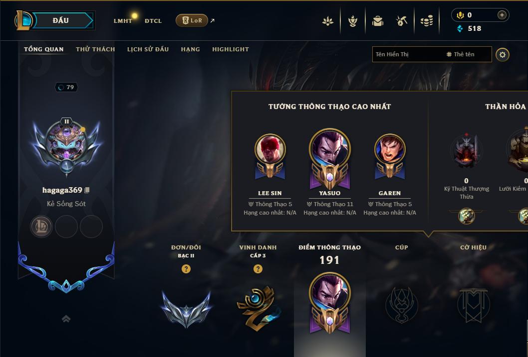 Acc Liên Minh Huyền Thoại/Đấu Trường Chân lý mã số 9118