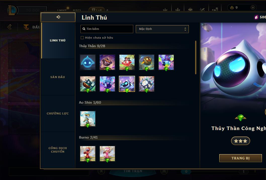 Acc Liên Minh Huyền Thoại/Đấu Trường Chân lý mã số 9119