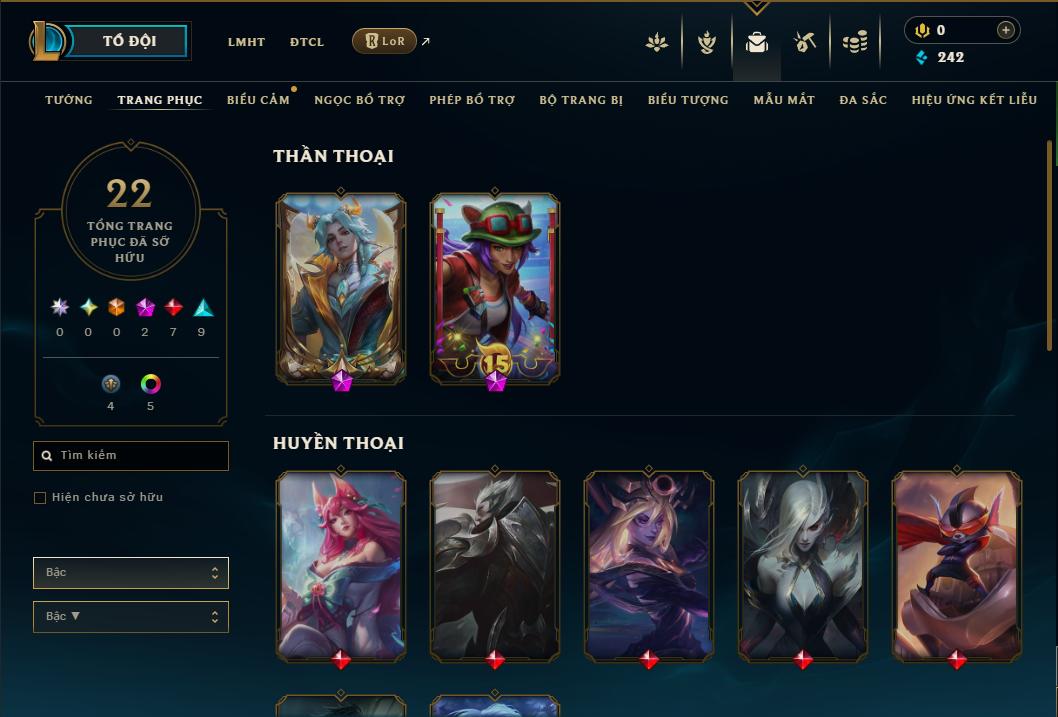 Acc Liên Minh Huyền Thoại/Đấu Trường Chân lý mã số 9120