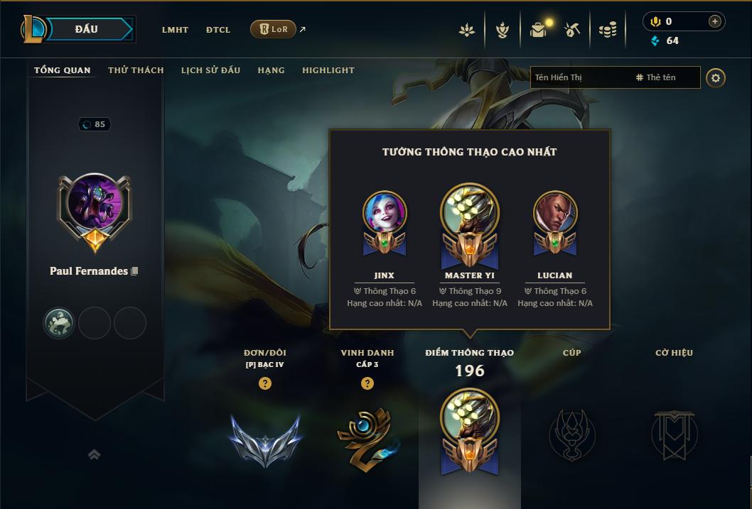 Acc Liên Minh Huyền Thoại/Đấu Trường Chân lý mã số 9121