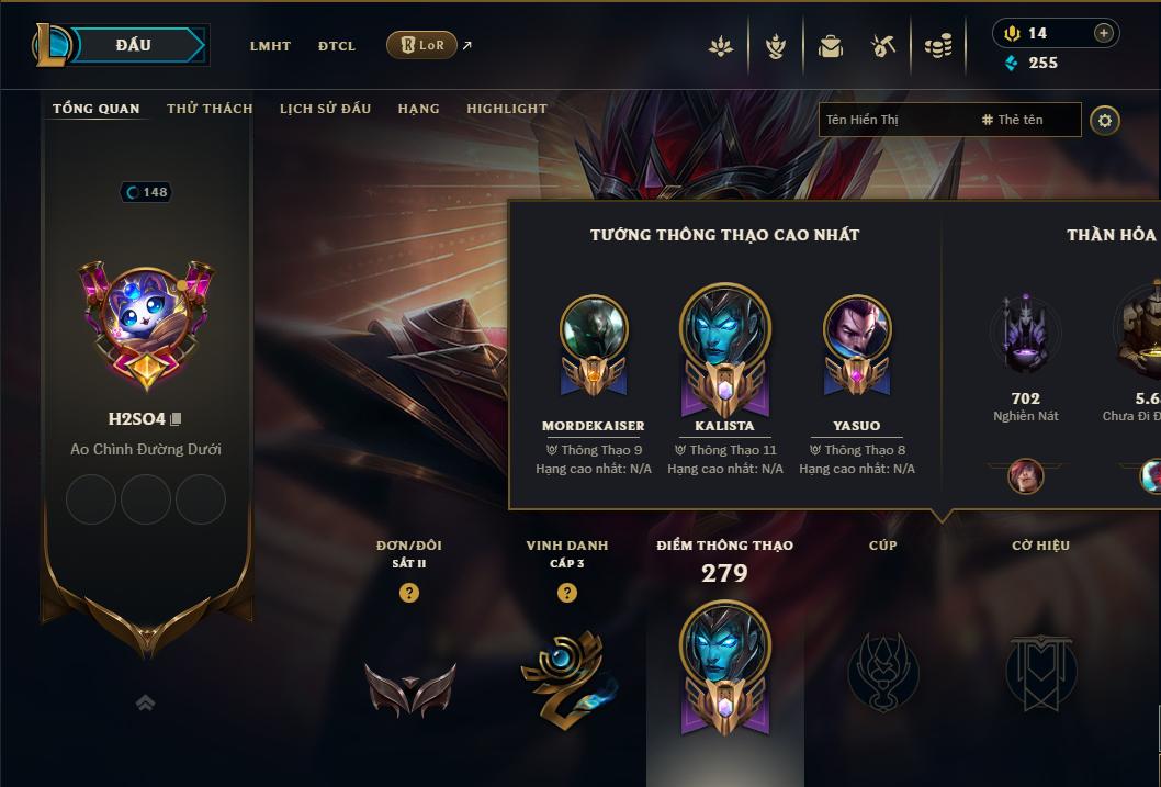 Acc Liên Minh Huyền Thoại/Đấu Trường Chân lý mã số 9148