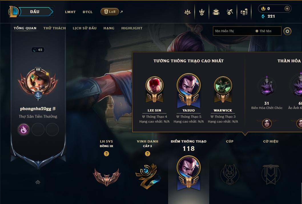 Acc Liên Minh Huyền Thoại/Đấu Trường Chân lý mã số 9150