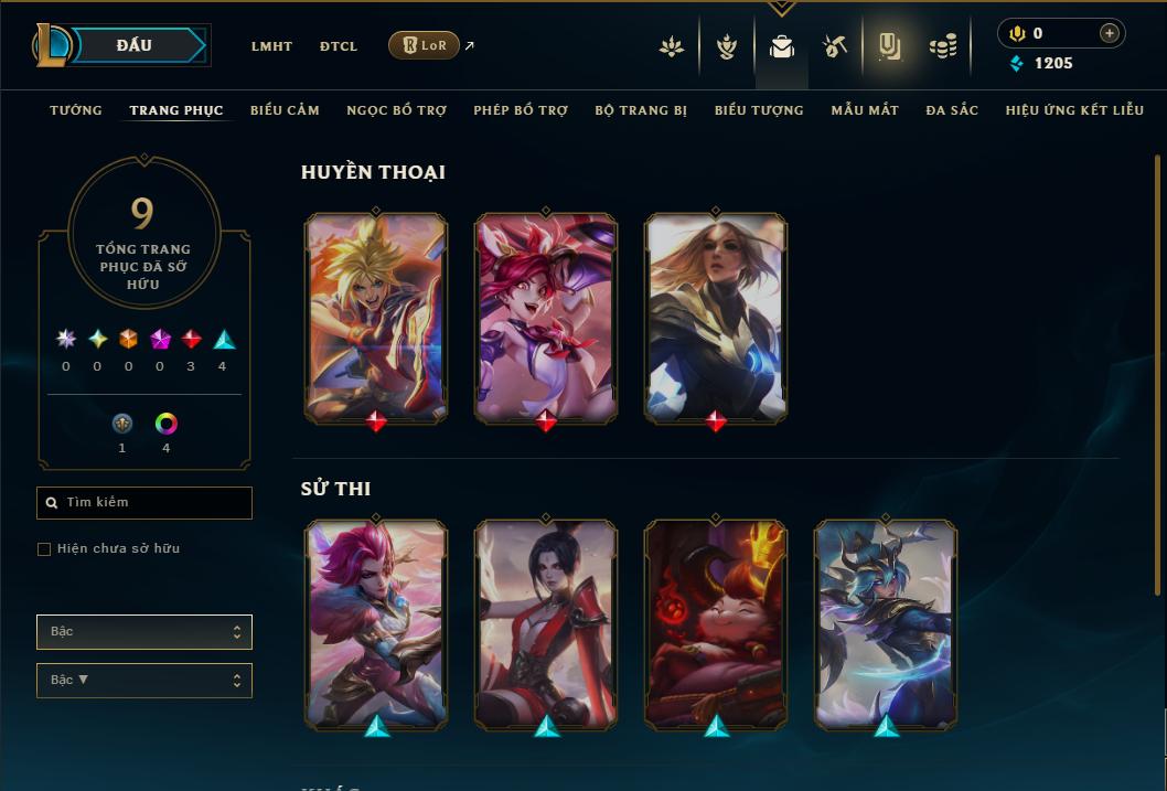 Acc Liên Minh Huyền Thoại/Đấu Trường Chân lý mã số 9151