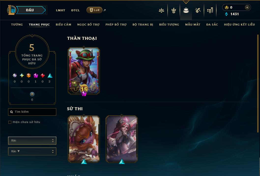 Acc Liên Minh Huyền Thoại/Đấu Trường Chân lý mã số 9153