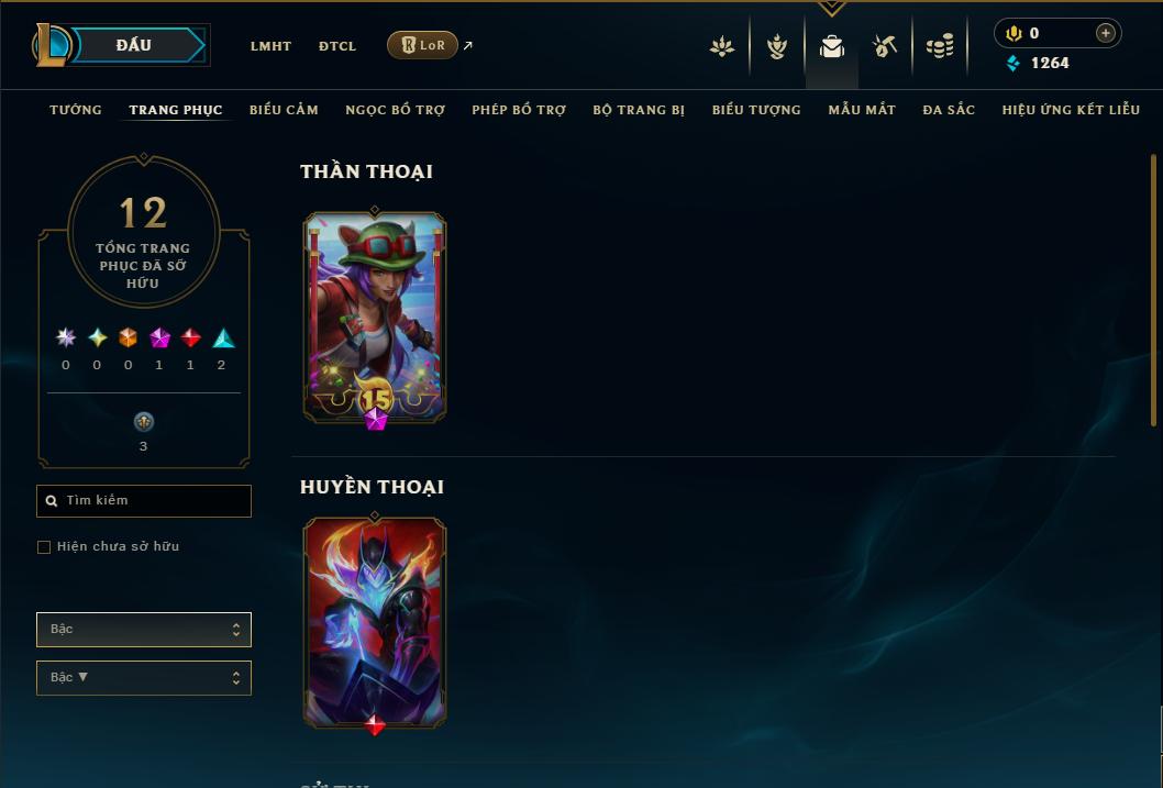 Acc Liên Minh Huyền Thoại/Đấu Trường Chân lý mã số 9163