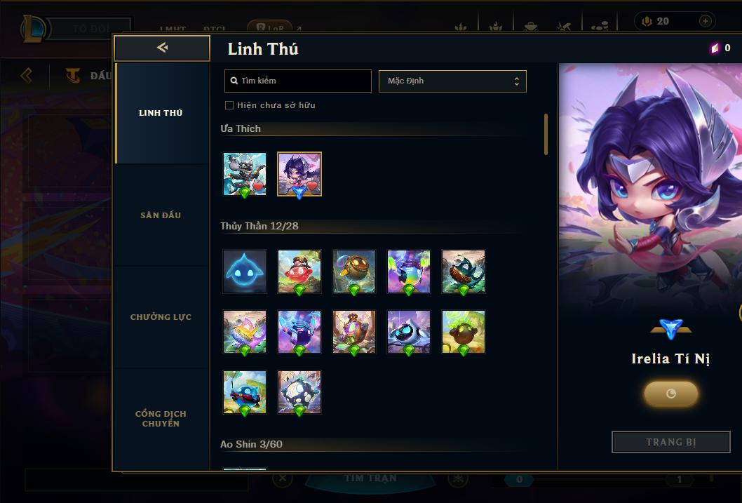 Acc Liên Minh Huyền Thoại/Đấu Trường Chân lý mã số 9164