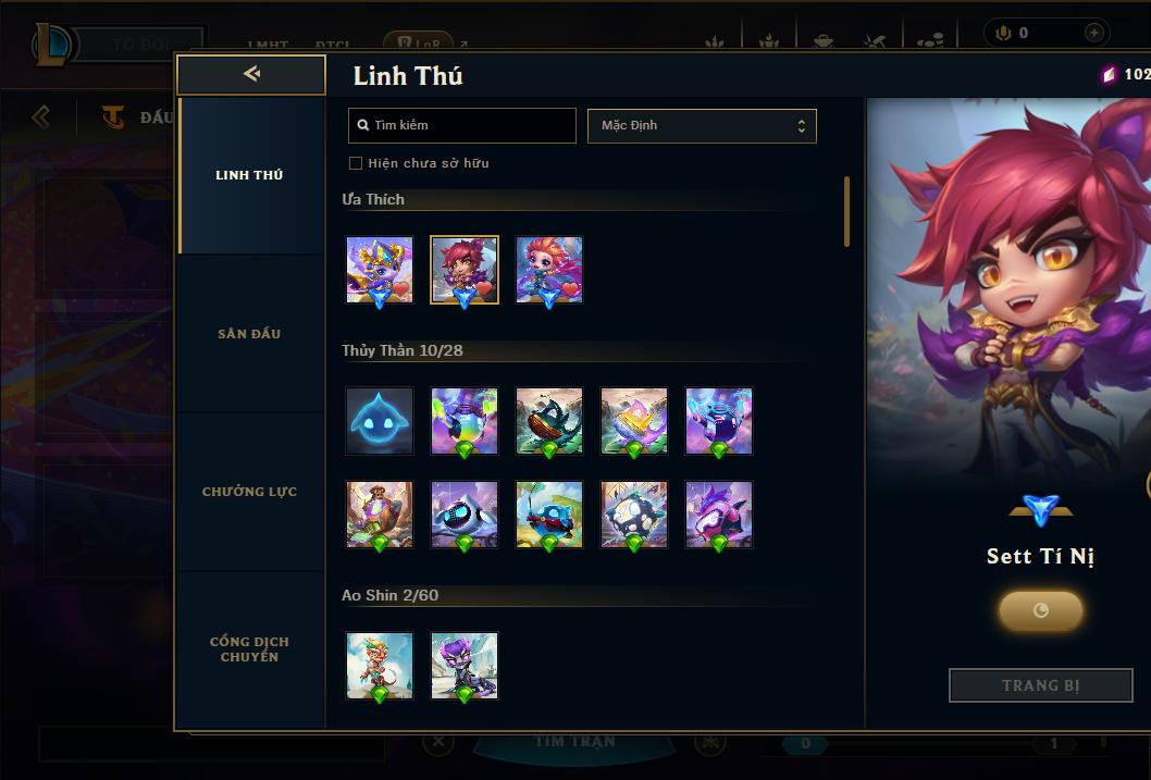 Acc Liên Minh Huyền Thoại/Đấu Trường Chân lý mã số 9165