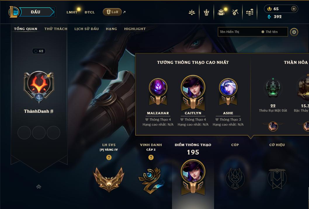 Acc Liên Minh Huyền Thoại/Đấu Trường Chân lý mã số 9166