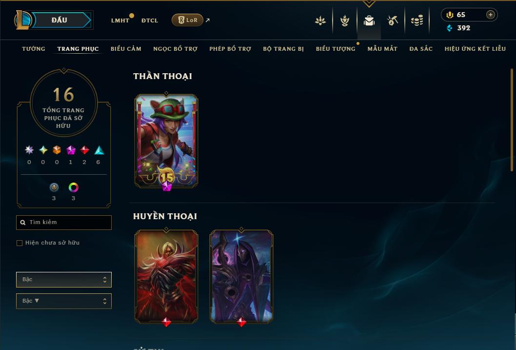 Acc Liên Minh Huyền Thoại/Đấu Trường Chân lý mã số 9166