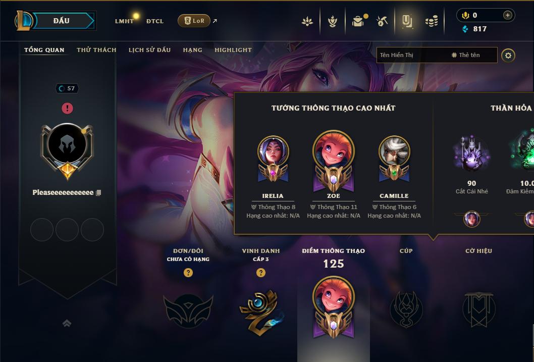 Acc Liên Minh Huyền Thoại/Đấu Trường Chân lý mã số 9168