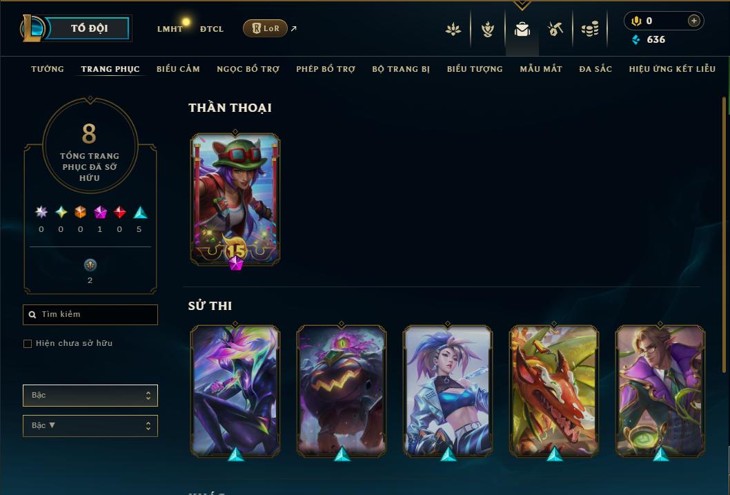 Acc Liên Minh Huyền Thoại/Đấu Trường Chân lý mã số 9171