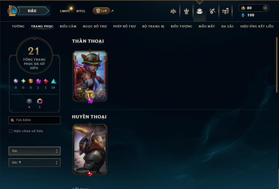 Acc Liên Minh Huyền Thoại/Đấu Trường Chân lý mã số 9172