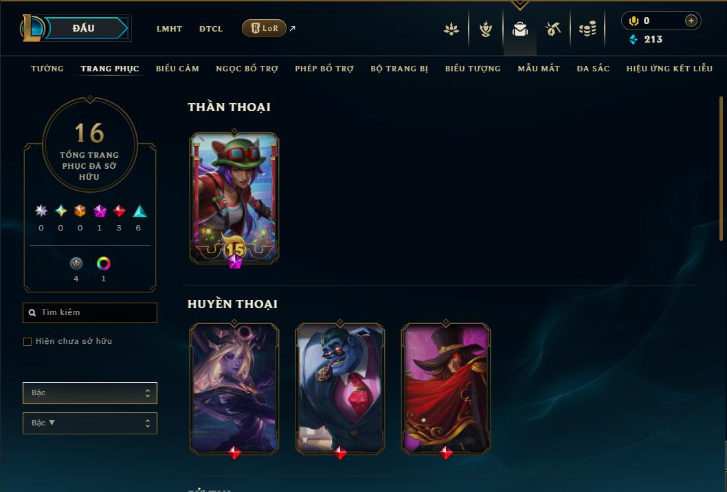 Acc Liên Minh Huyền Thoại/Đấu Trường Chân lý mã số 9173