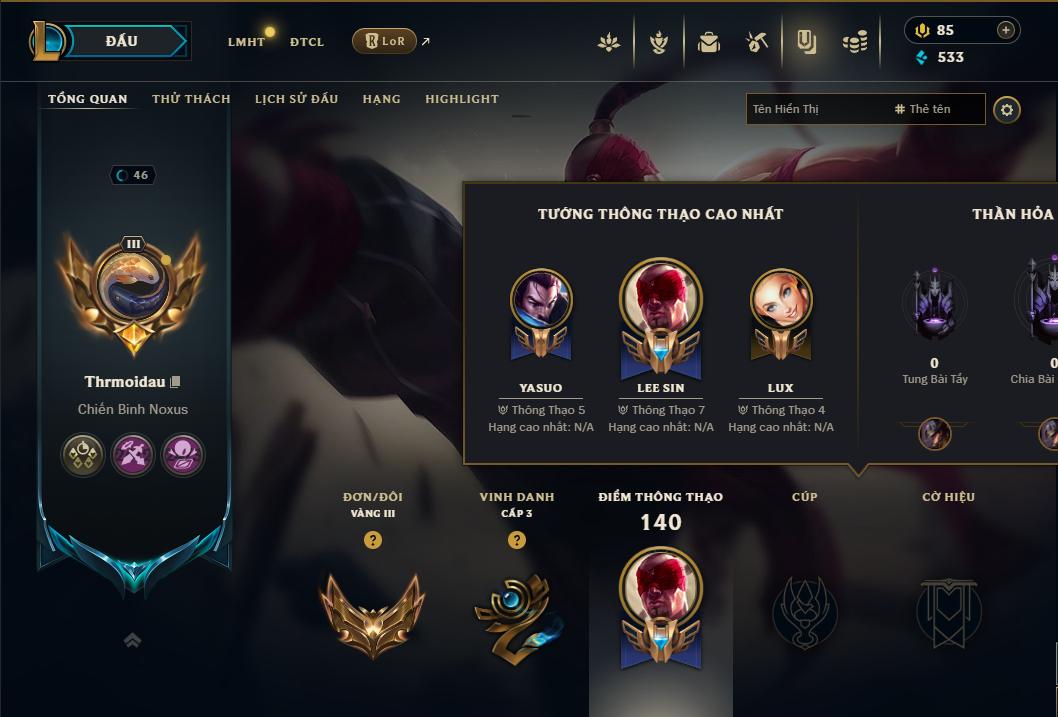 Acc Liên Minh Huyền Thoại/Đấu Trường Chân lý mã số 9175