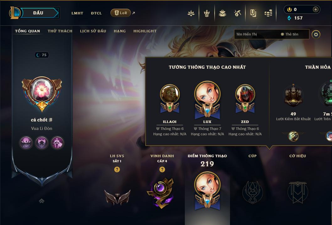 Acc Liên Minh Huyền Thoại/Đấu Trường Chân lý mã số 9176