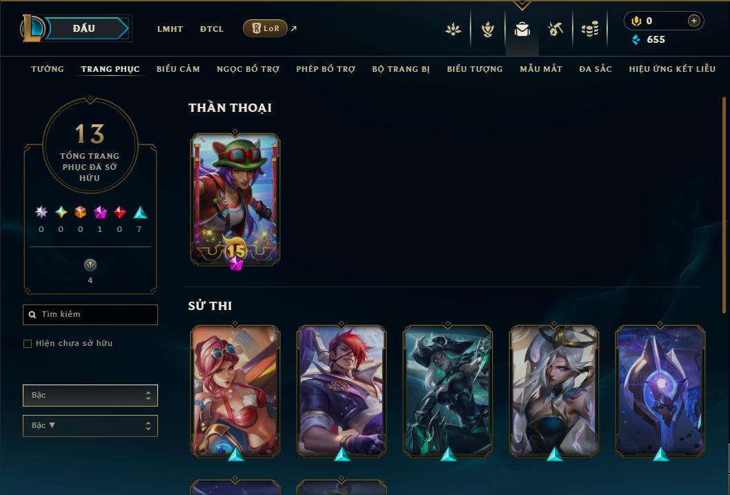 Acc Liên Minh Huyền Thoại/Đấu Trường Chân lý mã số 9177