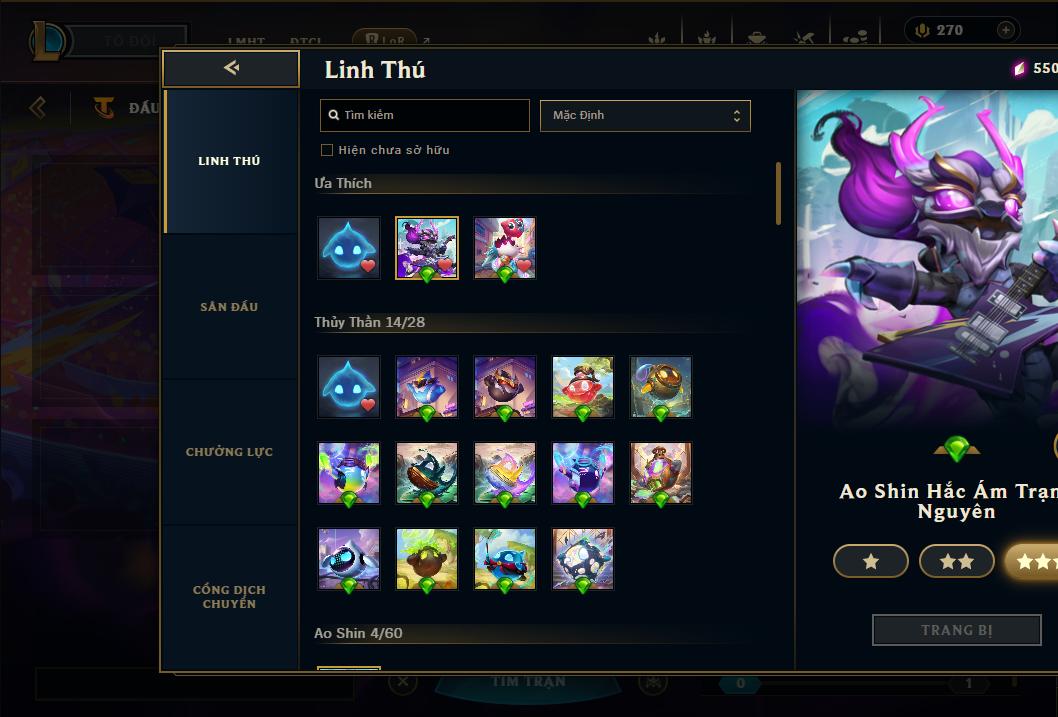 Acc Liên Minh Huyền Thoại/Đấu Trường Chân lý mã số 9182