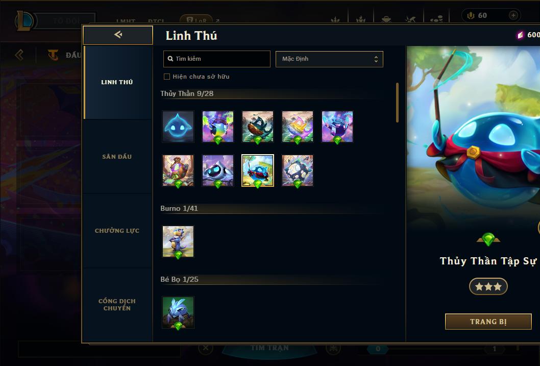 Acc Liên Minh Huyền Thoại/Đấu Trường Chân lý mã số 9183