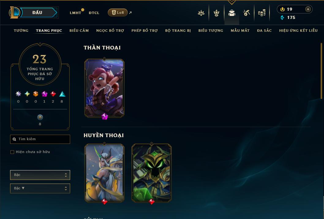 Acc Liên Minh Huyền Thoại/Đấu Trường Chân lý mã số 9184