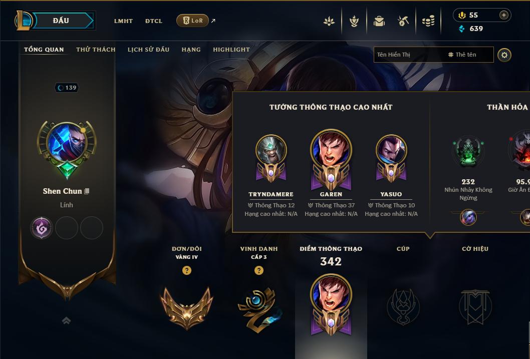 Acc Liên Minh Huyền Thoại/Đấu Trường Chân lý mã số 9186