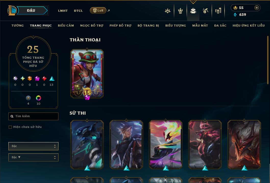 Acc Liên Minh Huyền Thoại/Đấu Trường Chân lý mã số 9186