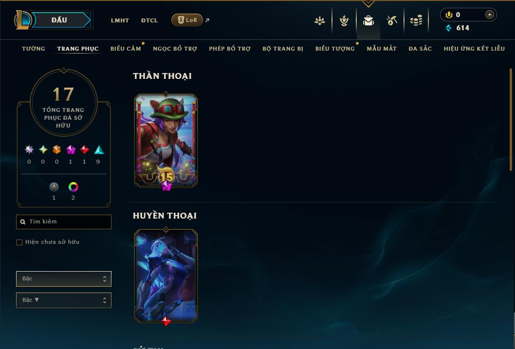 Acc Liên Minh Huyền Thoại/Đấu Trường Chân lý mã số 9188