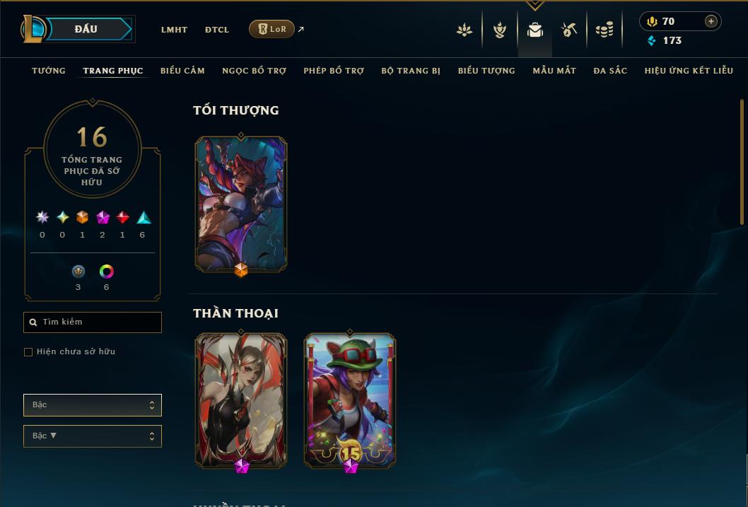 Acc Liên Minh Huyền Thoại/Đấu Trường Chân lý mã số 9190