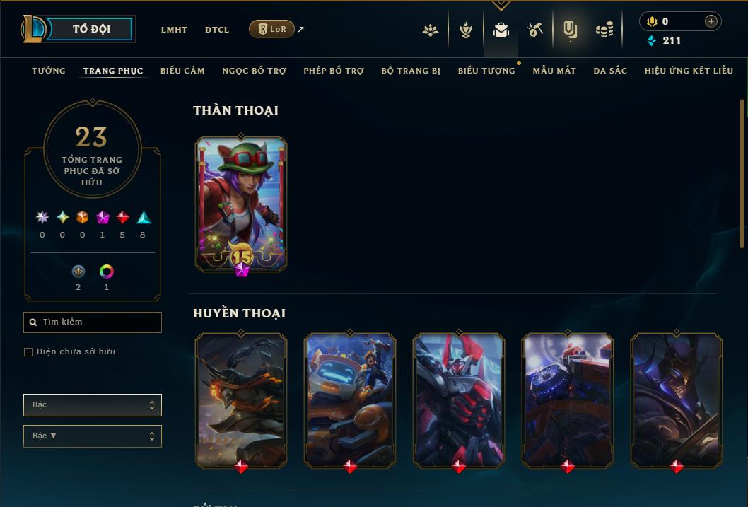 Acc Liên Minh Huyền Thoại/Đấu Trường Chân lý mã số 9192