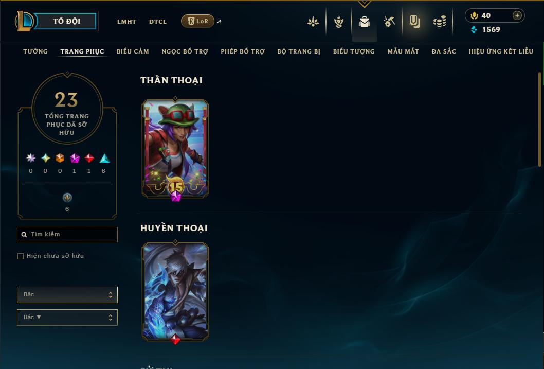 Acc Liên Minh Huyền Thoại/Đấu Trường Chân lý mã số 9194