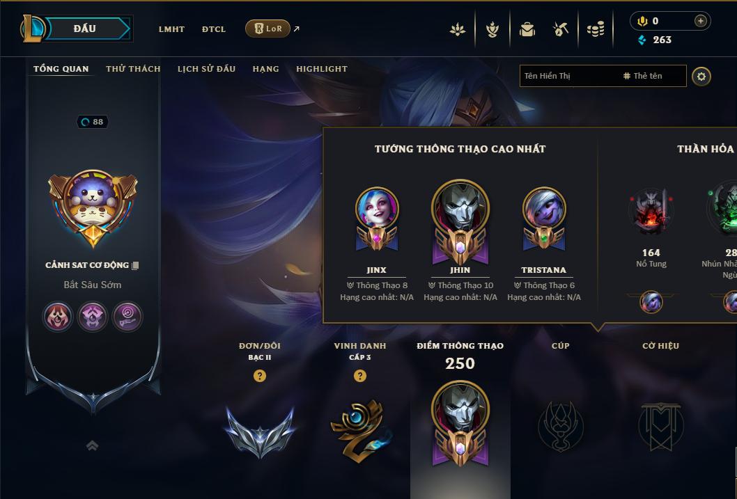 Acc Liên Minh Huyền Thoại/Đấu Trường Chân lý mã số 9196