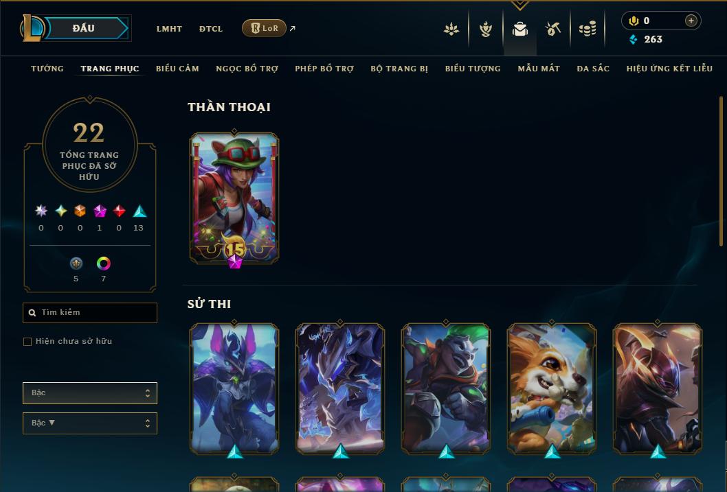 Acc Liên Minh Huyền Thoại/Đấu Trường Chân lý mã số 9196