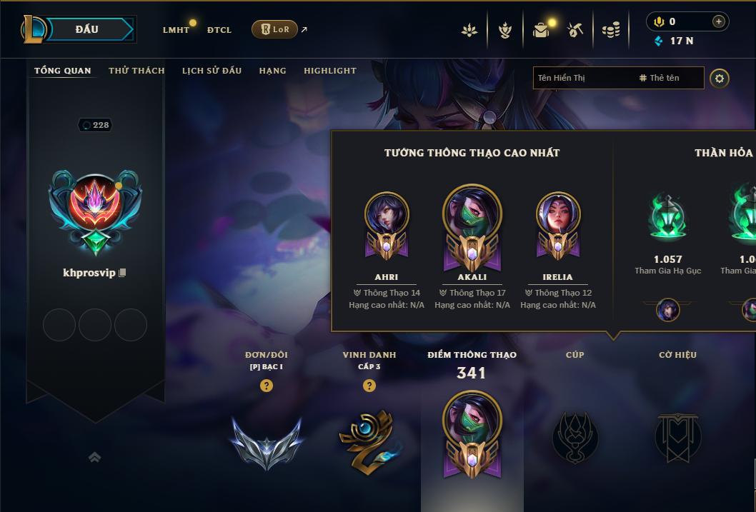 Acc Liên Minh Huyền Thoại/Đấu Trường Chân lý mã số 9197