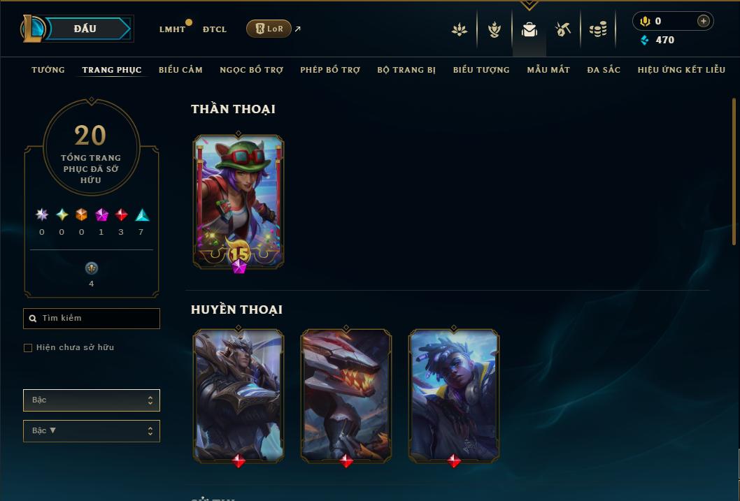 Acc Liên Minh Huyền Thoại/Đấu Trường Chân lý mã số 9200