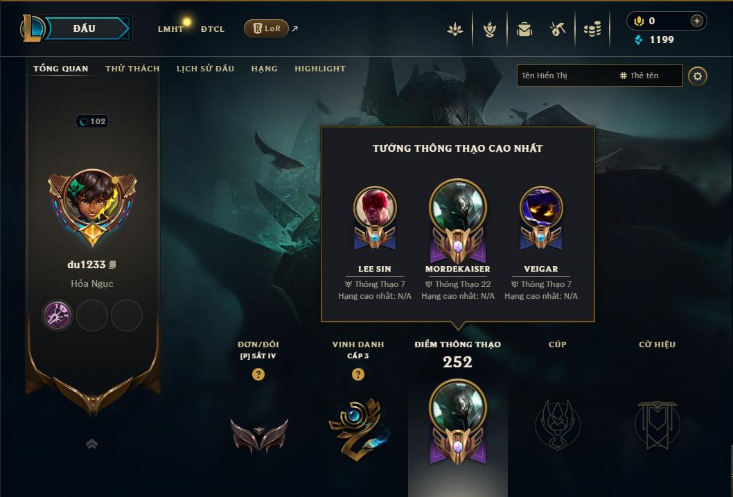 Acc Liên Minh Huyền Thoại/Đấu Trường Chân lý mã số 9201