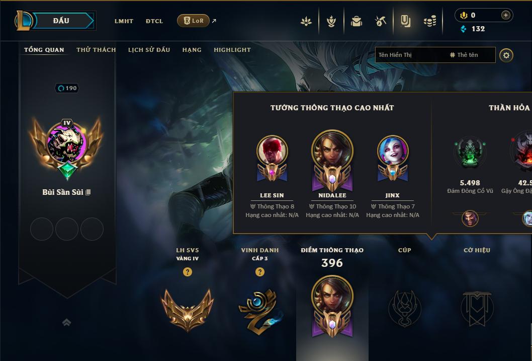 Acc Liên Minh Huyền Thoại/Đấu Trường Chân lý mã số 9203