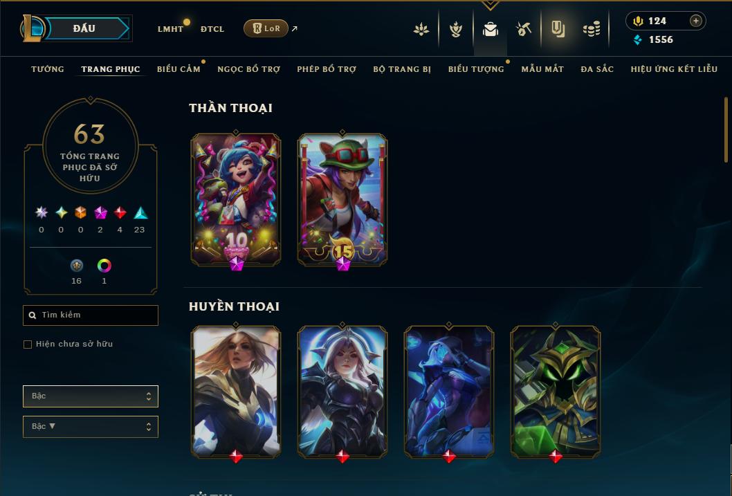 Acc Liên Minh Huyền Thoại/Đấu Trường Chân lý mã số 9204