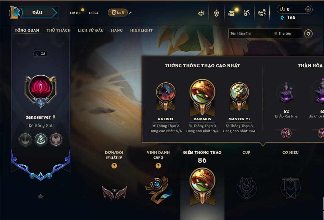 Acc Liên Minh Huyền Thoại/Đấu Trường Chân lý mã số 9205