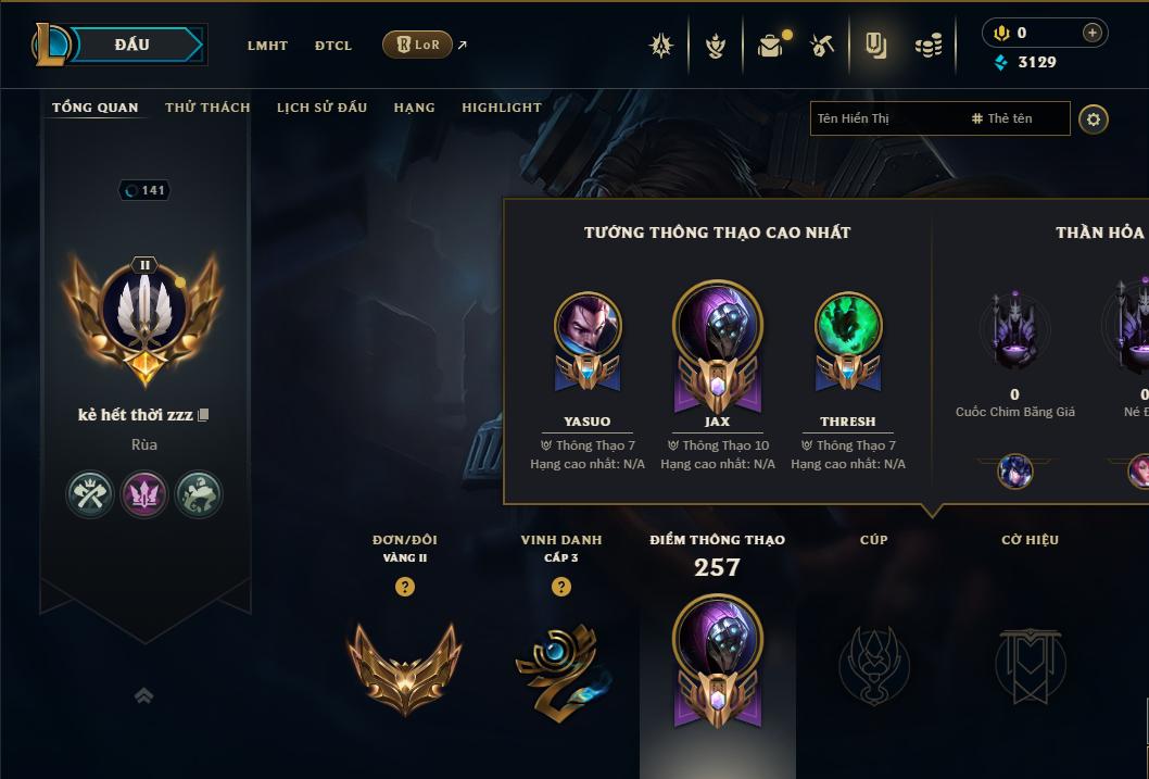 Acc Liên Minh Huyền Thoại/Đấu Trường Chân lý mã số 9214