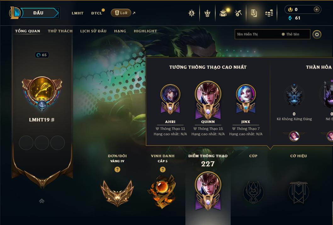 Acc Liên Minh Huyền Thoại/Đấu Trường Chân lý mã số 9220