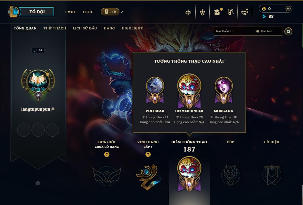 Acc Liên Minh Huyền Thoại/Đấu Trường Chân lý mã số 9223