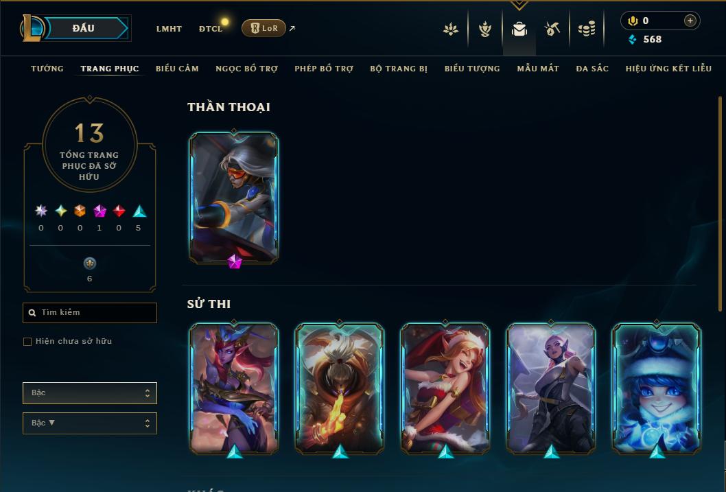 Acc Liên Minh Huyền Thoại/Đấu Trường Chân lý mã số 9224