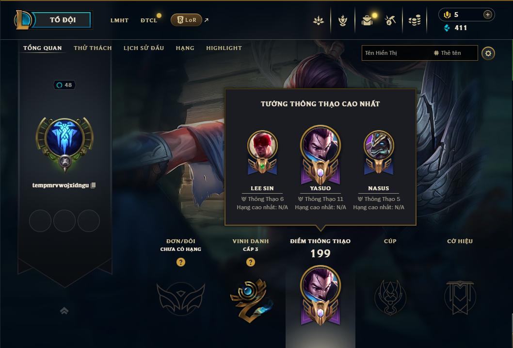 Acc Liên Minh Huyền Thoại/Đấu Trường Chân lý mã số 9227