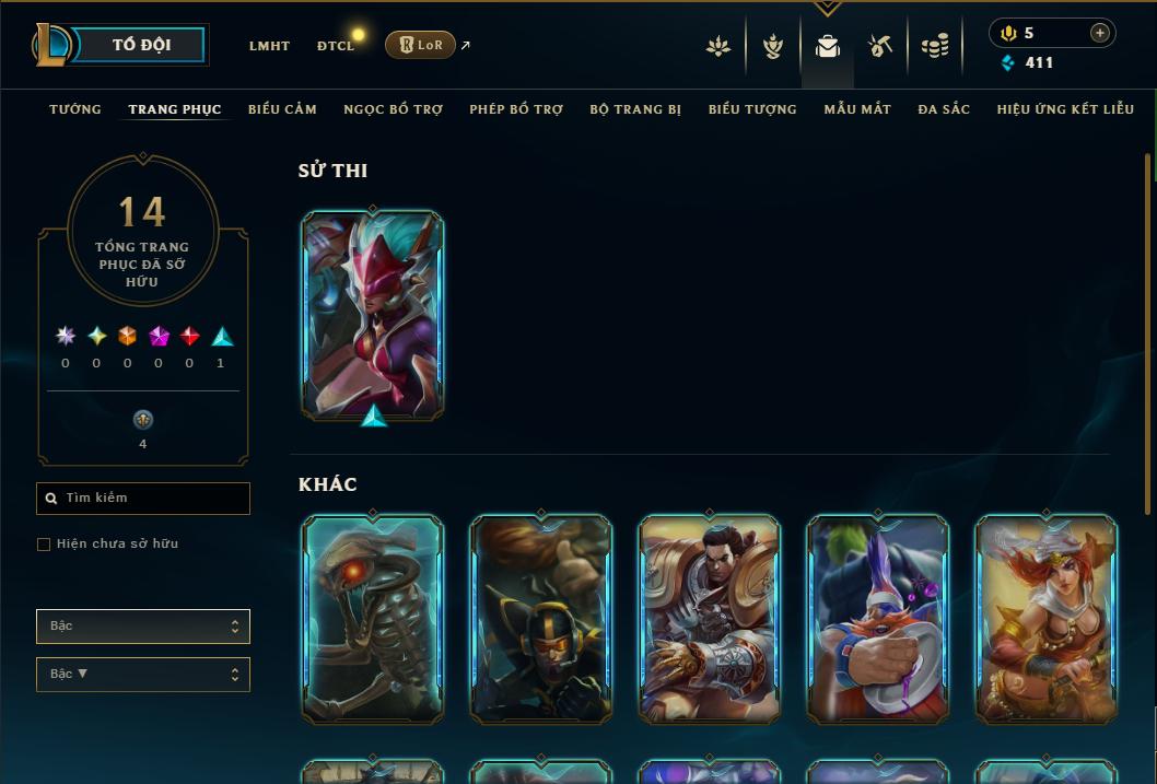 Acc Liên Minh Huyền Thoại/Đấu Trường Chân lý mã số 9227