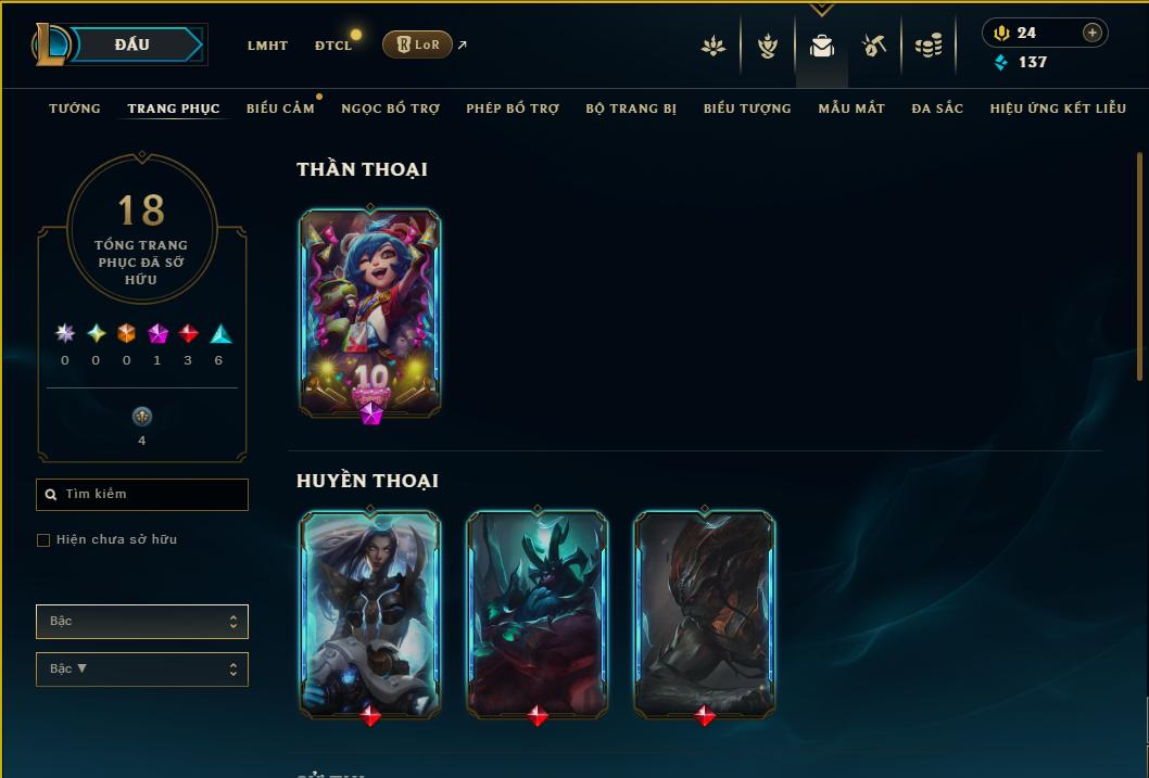 Acc Liên Minh Huyền Thoại/Đấu Trường Chân lý mã số 9232