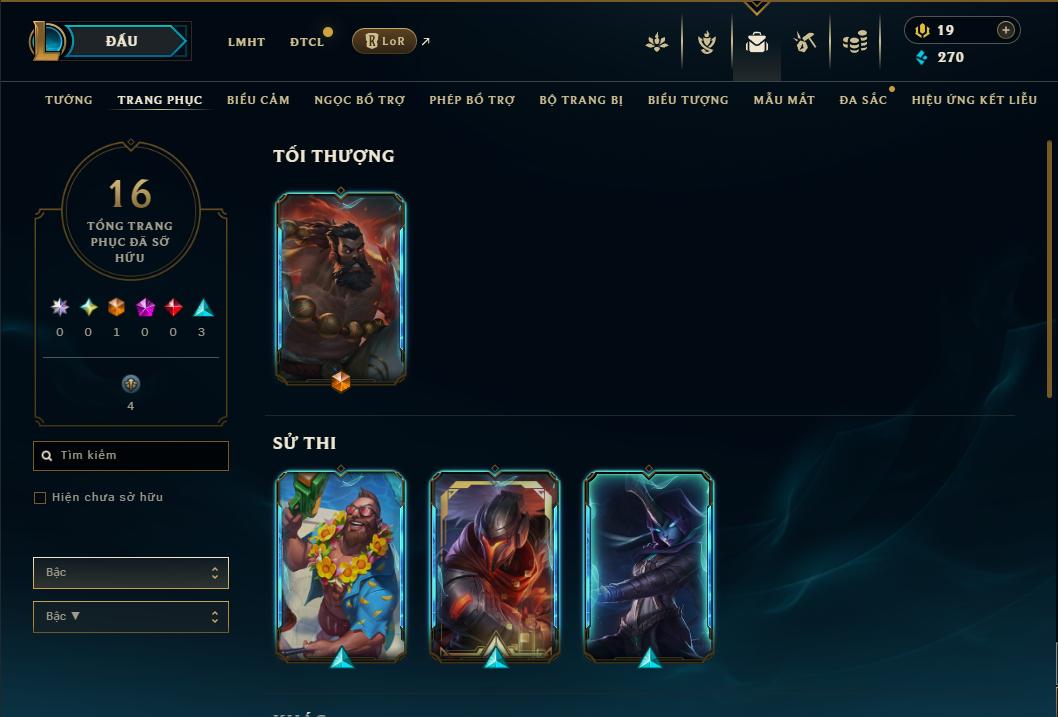 Acc Liên Minh Huyền Thoại/Đấu Trường Chân lý mã số 9233